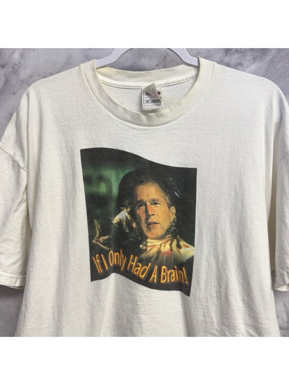Vintage George Bush If Only I Had A Brain T Shirt Mens 2XL Political Humor
